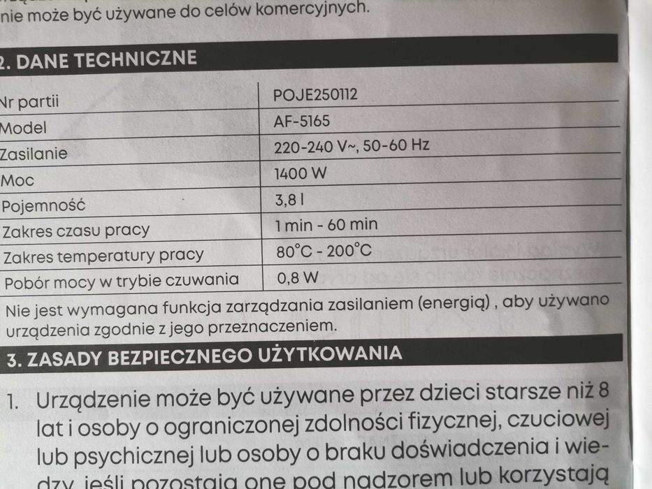 Air Fryer  frytkownica beztłuszczowa HOFFEN + akcesoria