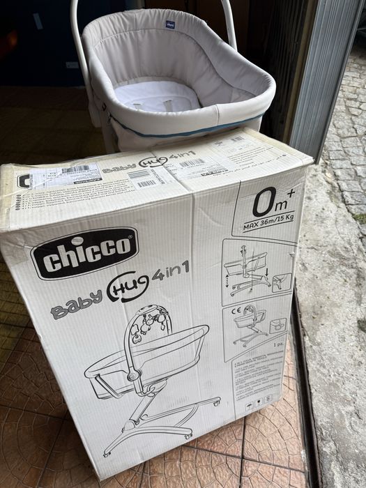 Chicco baby hug 4 em 1 com colchão extra, roupa de cama e kit de comer