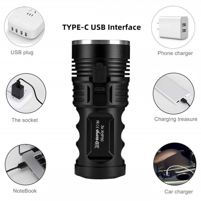 Latarka o potężnej mocy AloneFire H42 3 x XHP50 LED