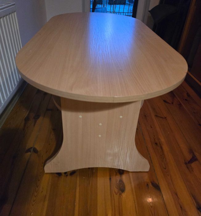 drewniana owalna ława   120cm x 60cm