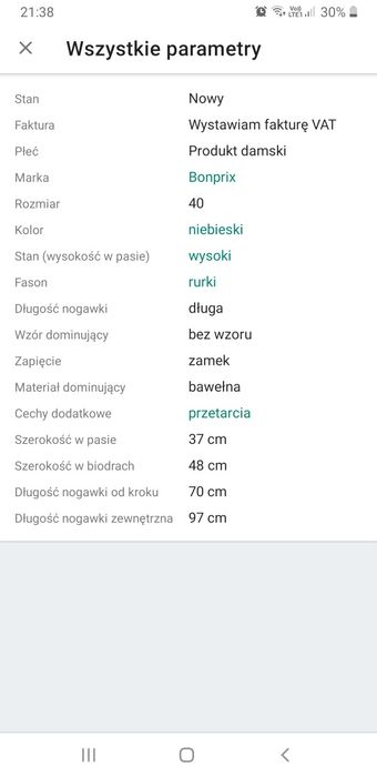 Spodnie nowe damskie 40