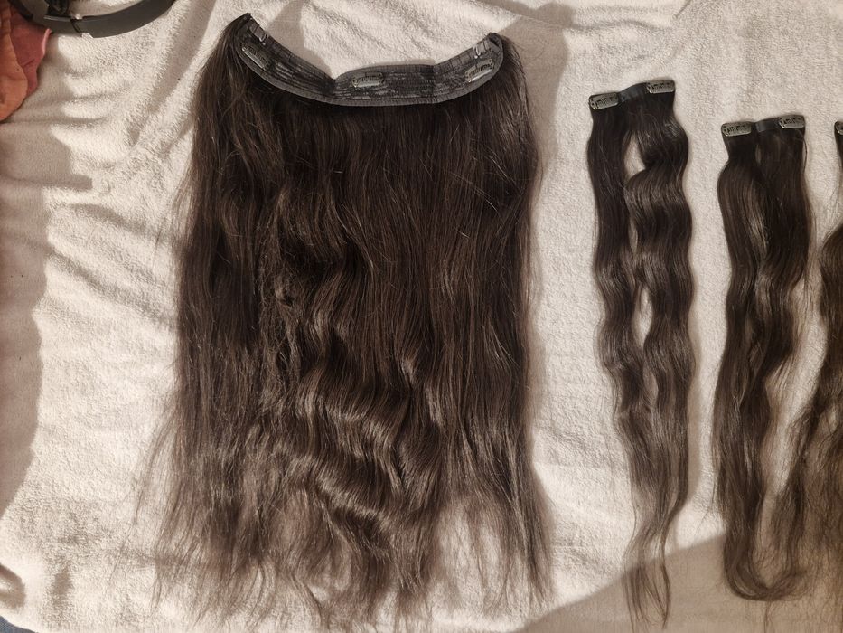 Włosy clip-in doczepiane ludzkie włosy 100%
