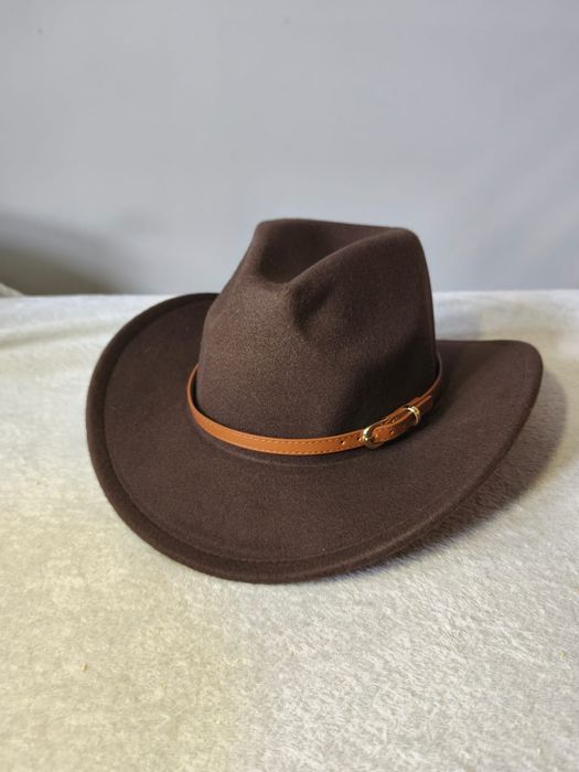 Kapelusz kowbojski brązowy country western kowboj dziki zachód damski męski