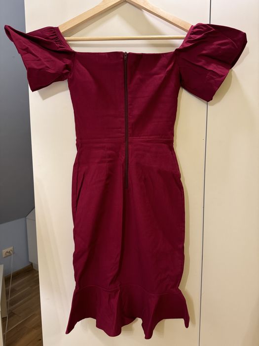 Bordowa sukienka mini bodycon Vesper