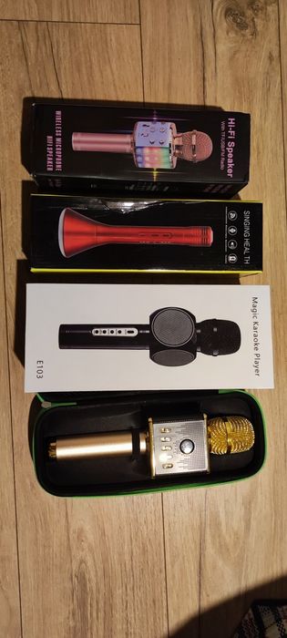 Mikrofony do karaoke bezprzewodowe z głośnikiem