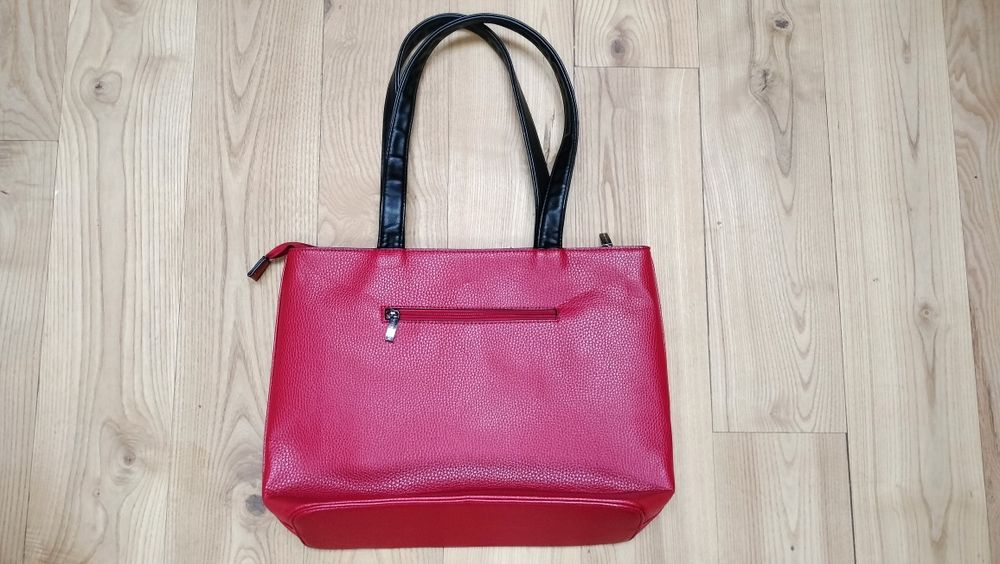 Wittchen Damska shopperka z ekoskóry czerwono czarna