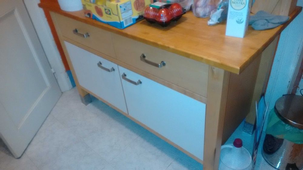 Bancada de cozinha tampo madeira IKEA 150x50x97 cm