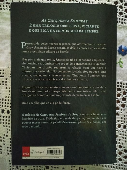 Livros eróticos trilogia As Cinquenta Sombras de E L James