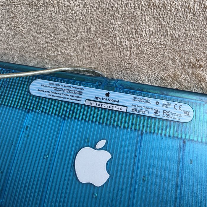 Klawiatura Apple USB Keyboard M2452 Bondi Blue (iMac G3) – Vintage / 100% Sprawna