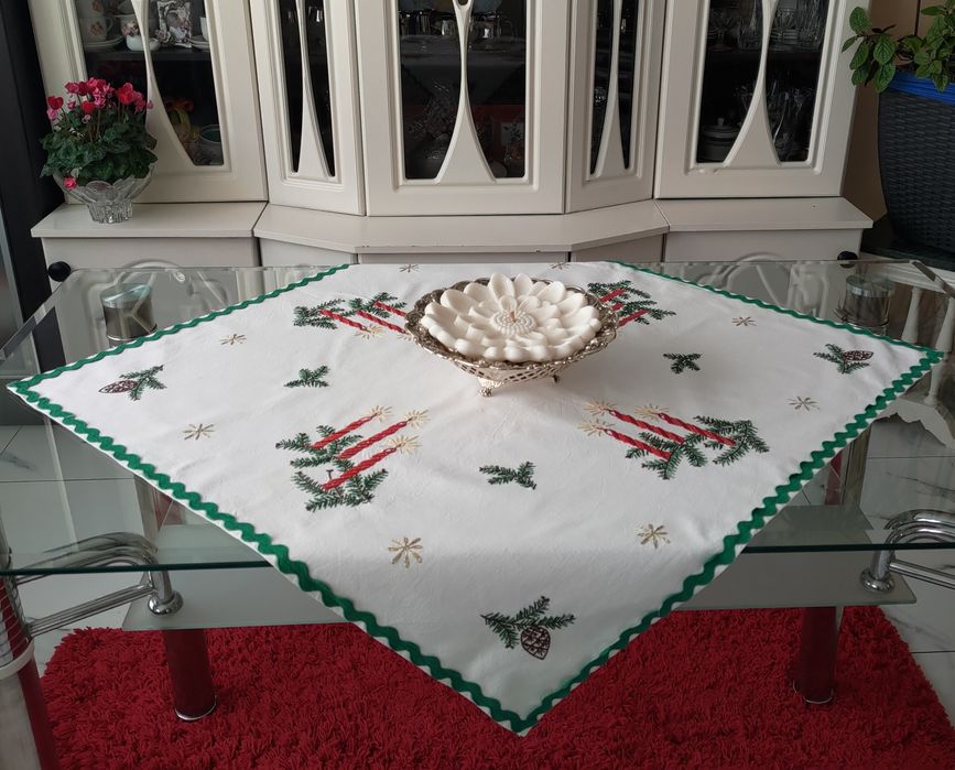 Magia świąt Bożego Narodzenia bawełniany obrus / serweta