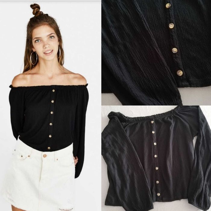 Camisola Manga Comprida Preta Bershka