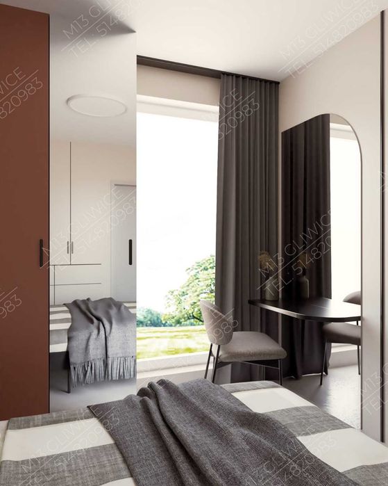 2-pokojowy apartement z tarasem w centrum Gliwic