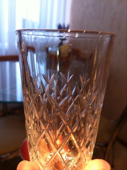 Хрустальные стопки, стаканчики, 6 шт, солонка