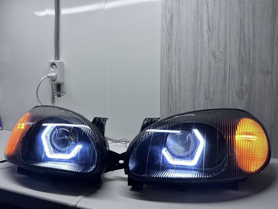 Линзы фари стопы ланос тюнинг ланос установка линз Led фары на ланос