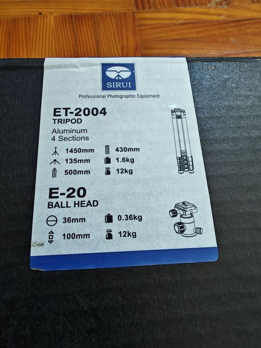Tripé Profissional Sirui ET-2004 + Cabeça E-20 (Como Novo)