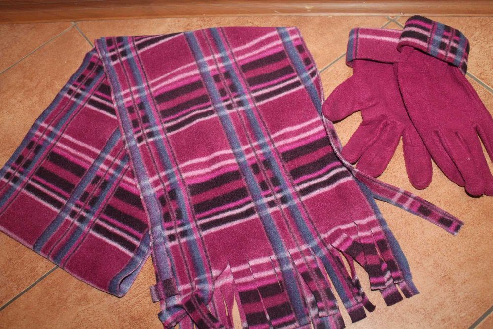 Rękawiczki i szalik z polarku