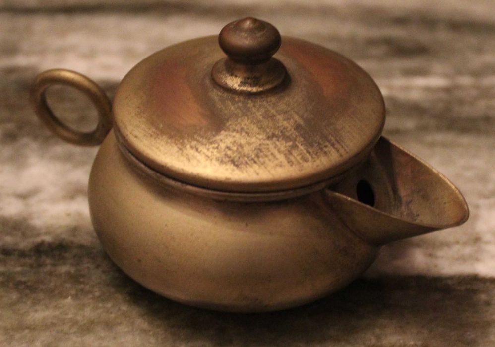 Conjunto de cremeira e açucareiro vintage, feitos de latão, anos 40.