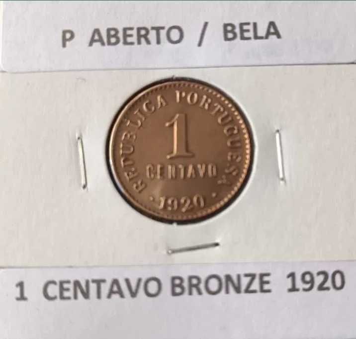 4 Moedas de 1 Centavo da 1ª República Portuguesa ( Bronze )