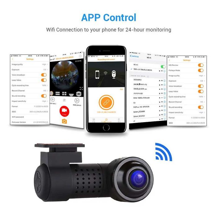 Câmera gravação tablier dashcam dvr 2160p