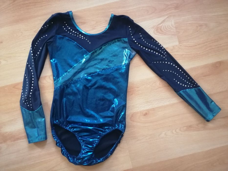 błyszczący strój gimnastyczny body gimnastyka artystyczna balet128-140