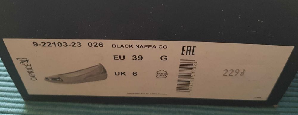 Baleriny Caprice r 39, IDEALNE na teższe stopy, MEGA wygodne, SKORA