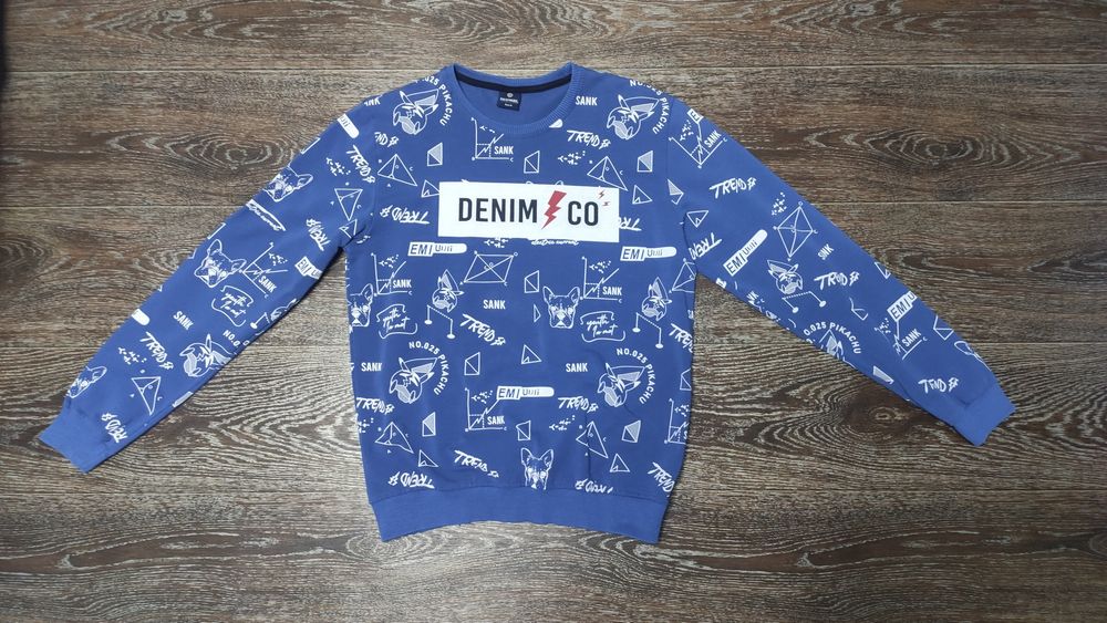 Свитшот, лонгслив, кофта голубая мужская