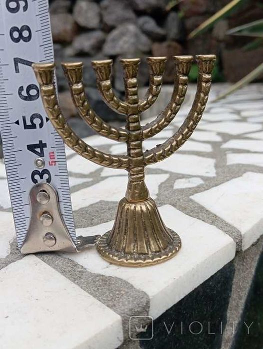 Минора Ханукия Семисвечник Звезда Давида Подсвечник Бронза вес 2260 гр