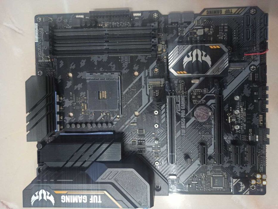 Материнська плата ASUS TUF B450‑PRO GAMING, AM4, мощний VRM, чек