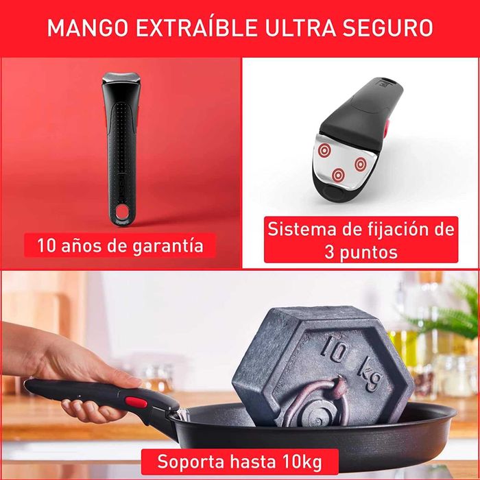 Trem de Cozinha Tefal Ingenio (2Frigideiras + 1 pega)