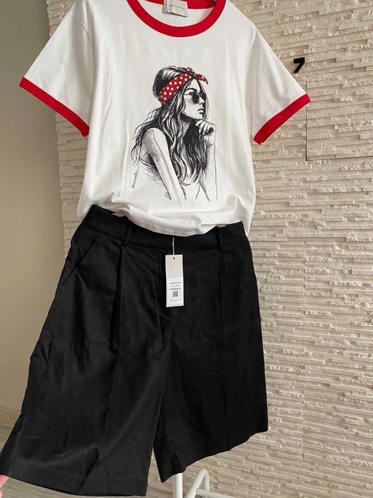 Lemonada 100 % len   nowe lniane bermudy black - czarne