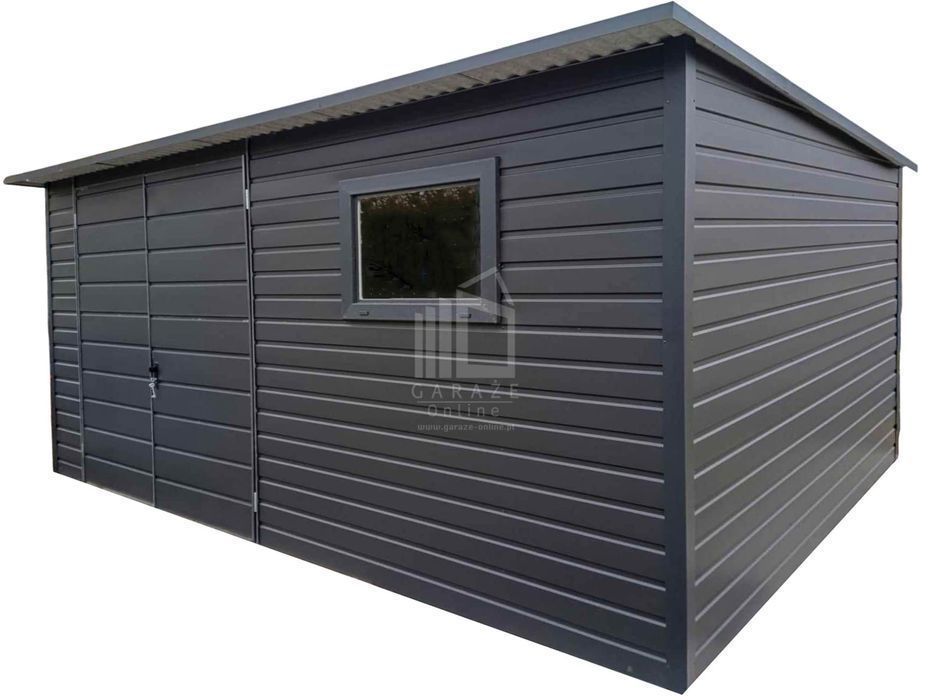 Schowek Domek Ogrodowy 4,5X2,5M Brama Dwuskrzydłowa Okno Dach Id812