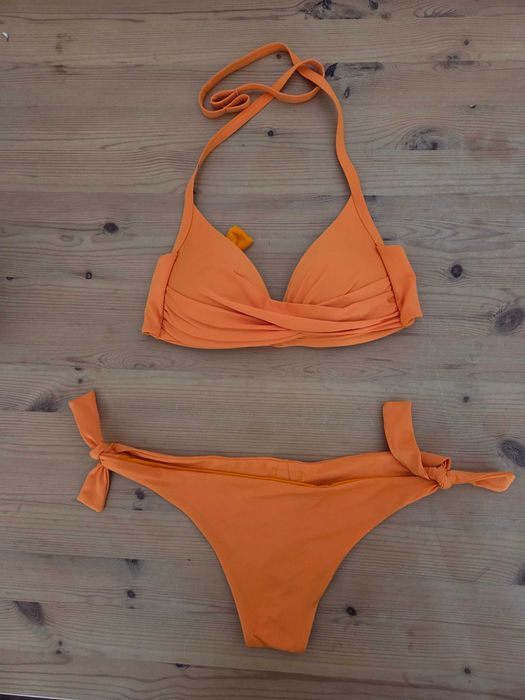 Biquíni laranja da Calzedonia, tamanho S/M