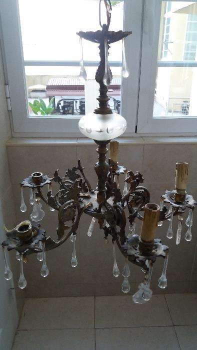 Lustre em bronze anos 40 em optimo estado