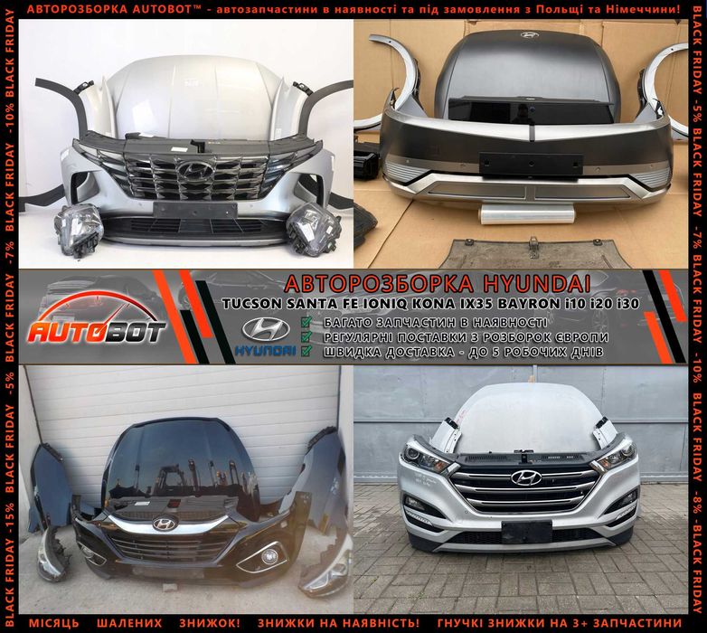 Разборка запчастини Hyundai Ioniq Kona Santa Fe Tucson 3 4 ix35 та ін