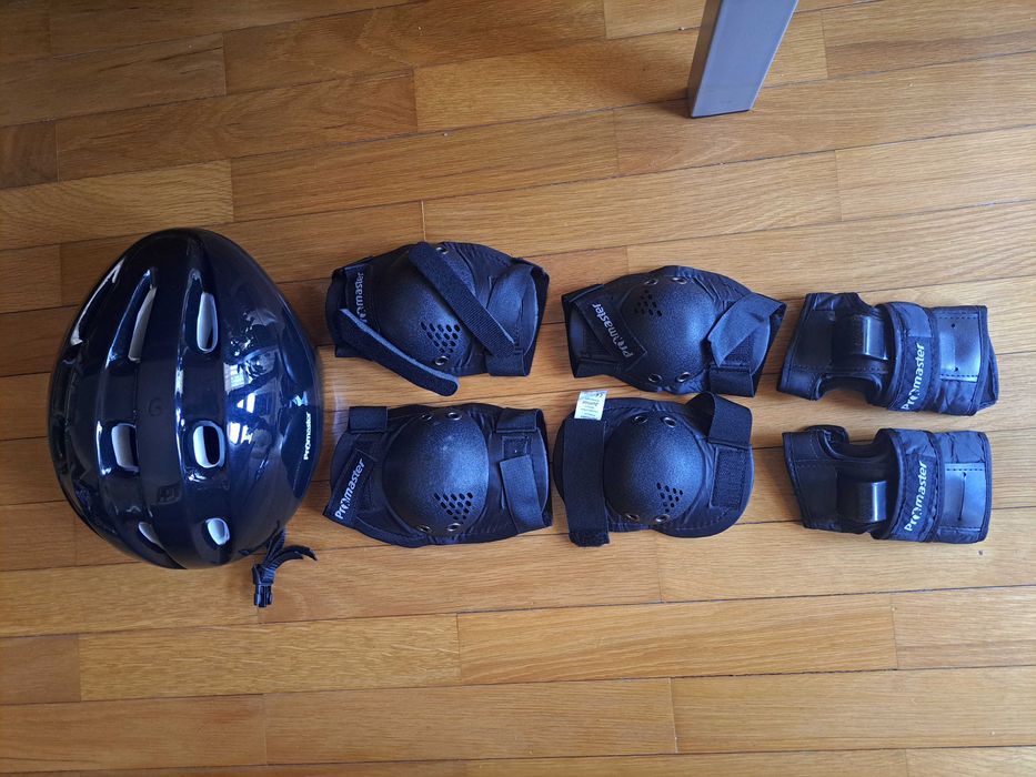 Conjunto patins e acessórios