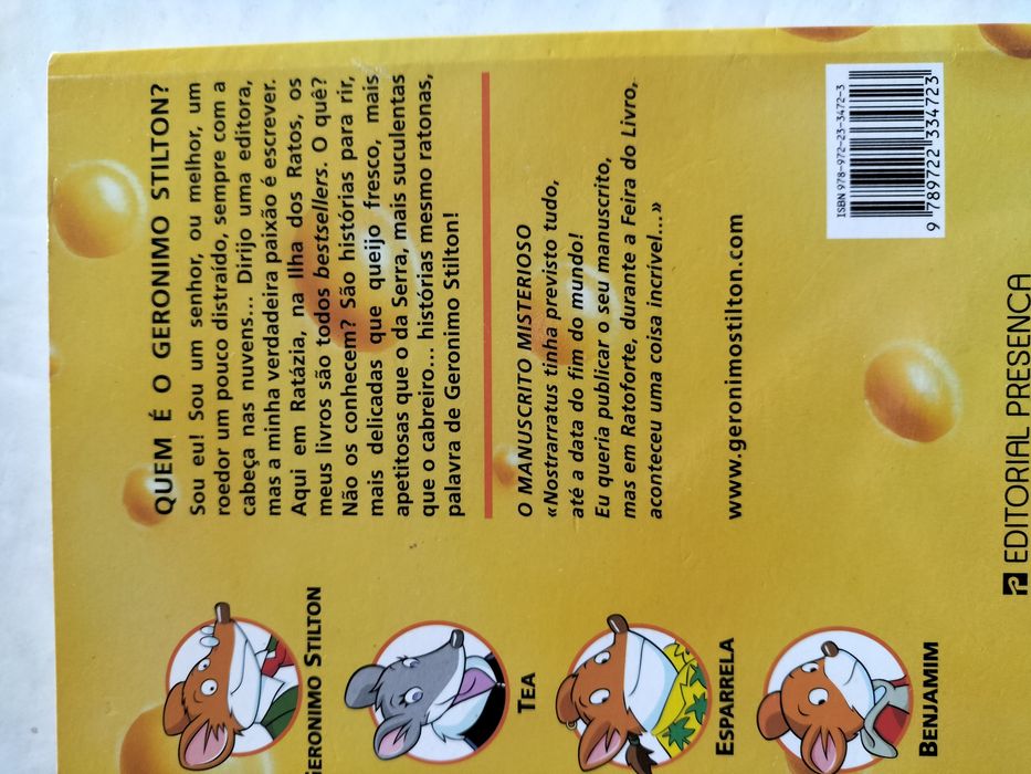 Livro Gerónimo Stilton "O manuscrito misterioso"