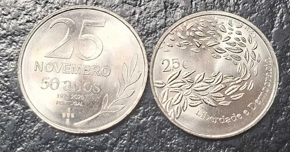 Portugal 2,50€ Liberdade e Democracia 2026-  50 anos 25 Novembro