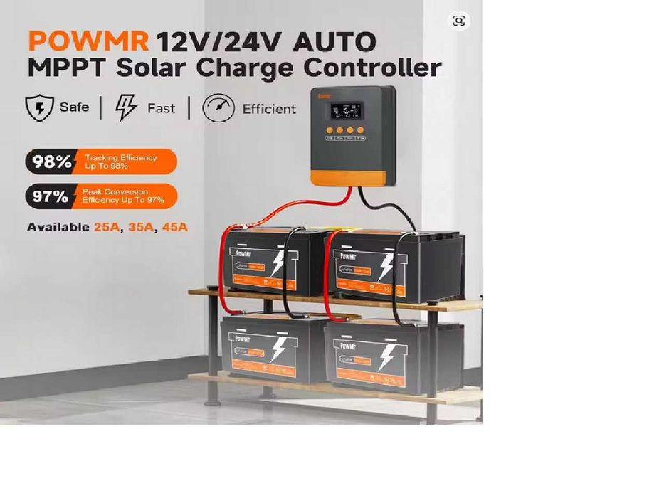 MPPT PowMr POW 1220 Контроллер заряда для солнечных панелей 20А-45A