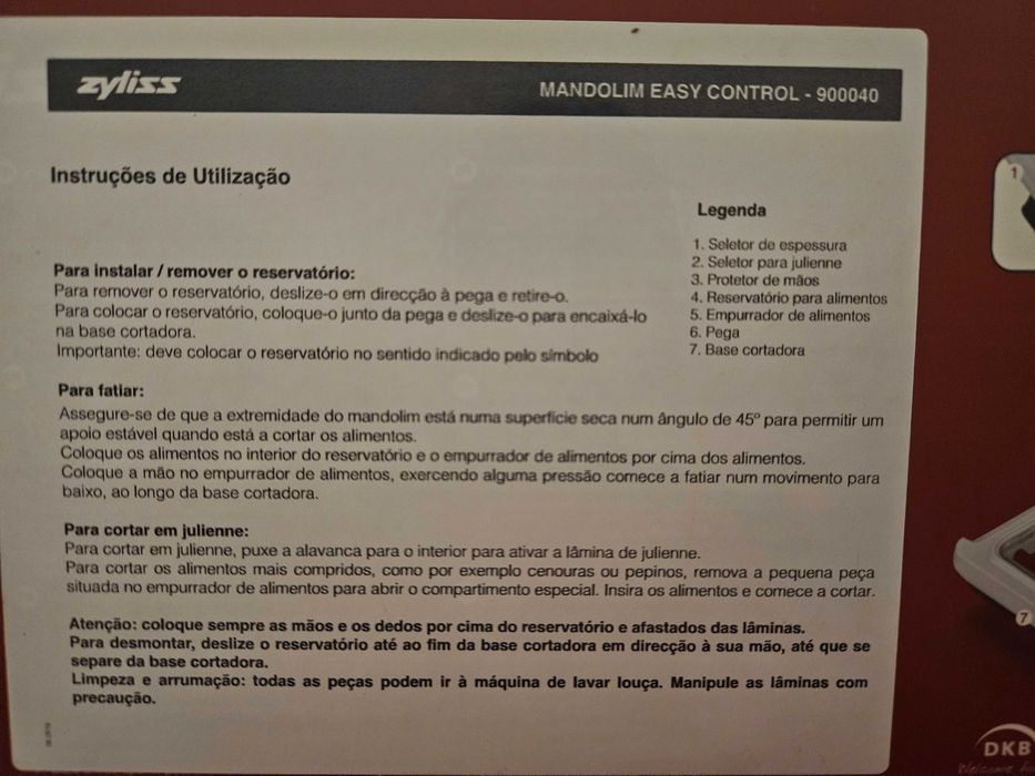 Silampos mandolim com pega, de fábrica, nova