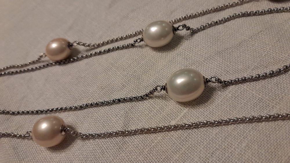 Grande colar de 2 voltas em prata