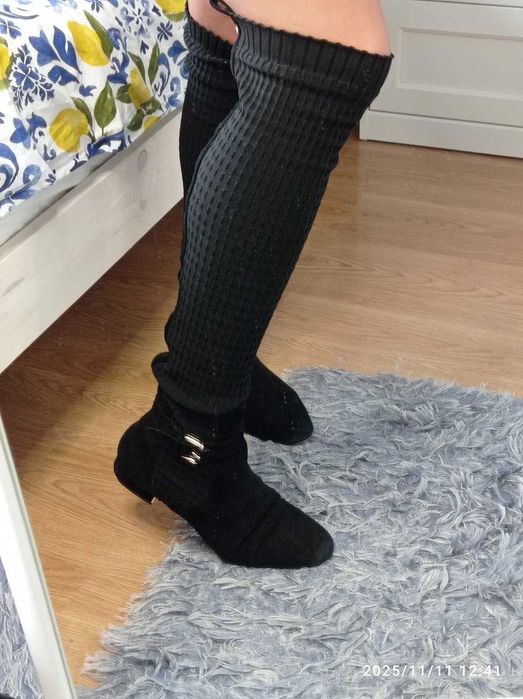 czarne kozaki massimo dutti