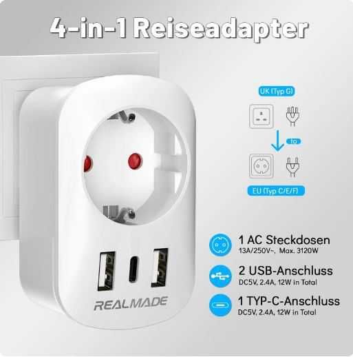 Adaptador de Viagem UK