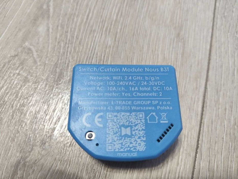 Розумне реле Nous B3T Wi-Fi Tasmota Matter 2 канали