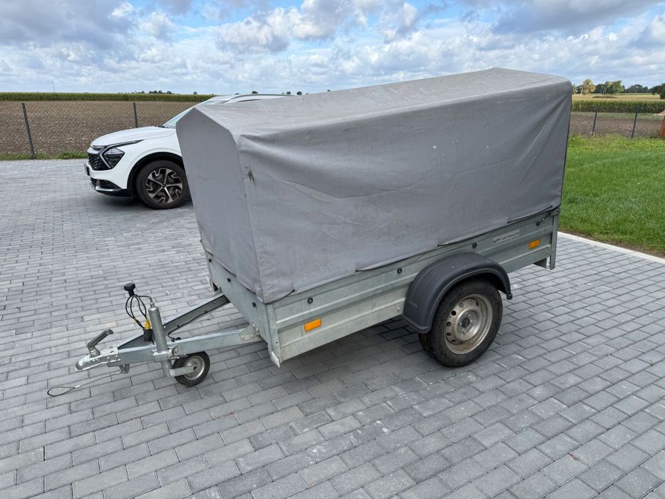Przyczepka Samochodowa Tema Unitrailer Szer. 1m Dł. 2m Stelaż Plandeka DMC 750Kg