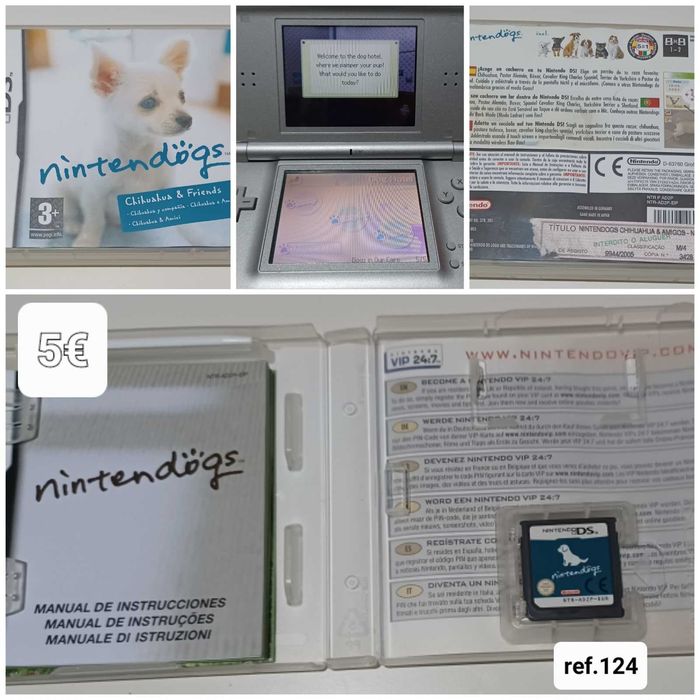 Jogos: Mário e Sonic, Super Mario Bross e Nitendogs  para/ Nitendo DS