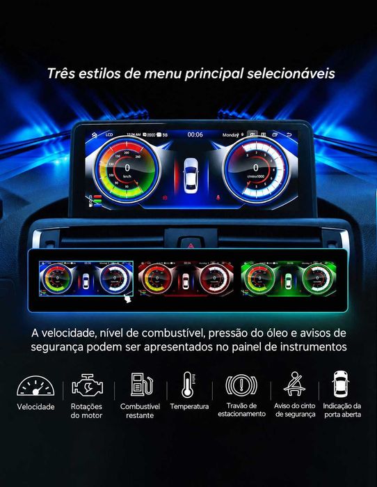 Rádio Android BMW Série 1 E87 CIC 6/128GB 8-Core 4G CarPlay Android Auto (NOVO)