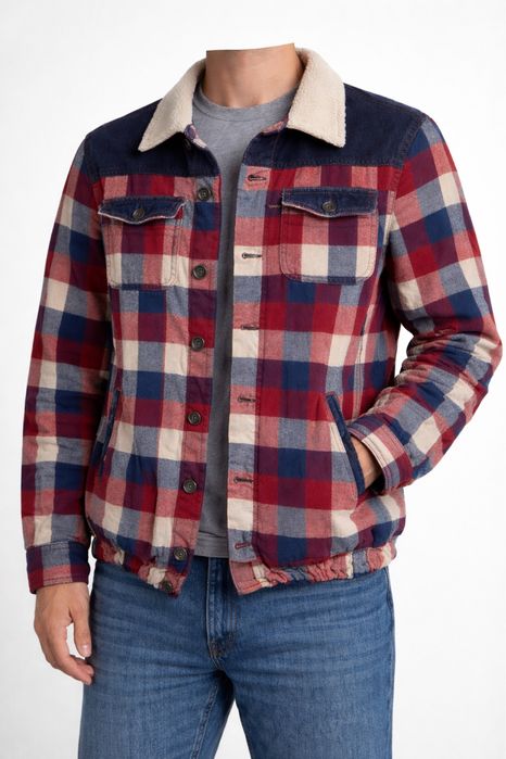 River Island overtshirt męski w kratkę bawełna S