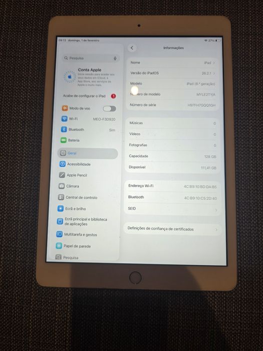 IPad 10,2   8°geração