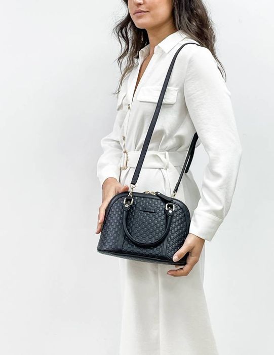 Сумка Gucci Black Microguccissima Leather оригінал вінтажна