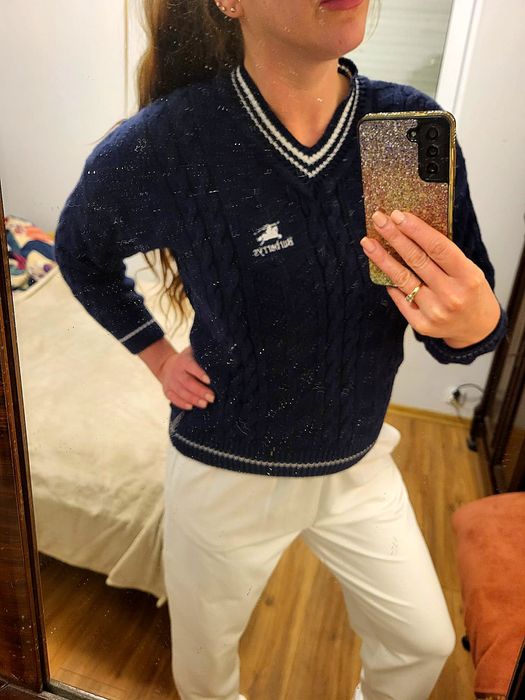 '80s. BURBERRYS burberry VINTAGE kolekcjonerski sweter